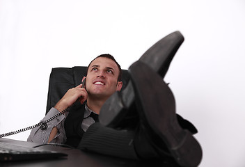 Image showing Relaxed Young Businessman on the Phone