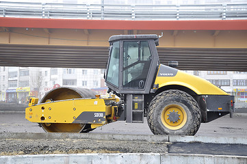 Image showing Special equipment on a construction of roads. Skating rink Volvo