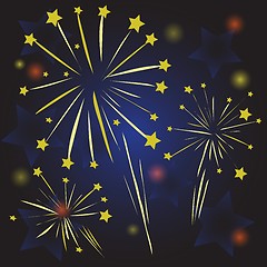 Image showing Starry fireworks