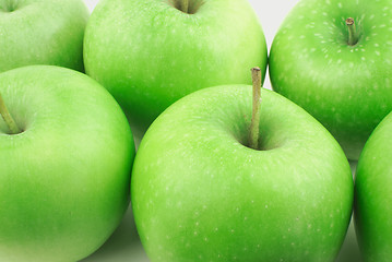 Image showing Many green apples