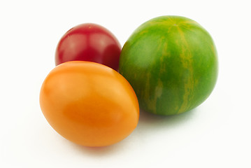 Image showing Three different tomatoes