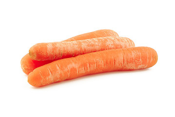 Image showing Three fresh carrots