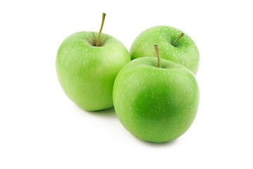 Image showing Three green apples