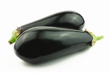 Image showing Two ripe eggplants 