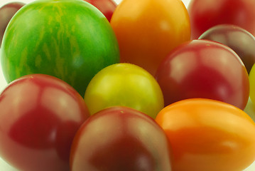 Image showing Various tomatoes closeup