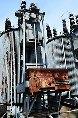 Image showing old rusty transformer substation 