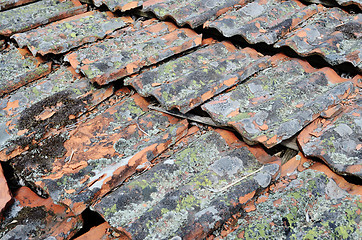 Image showing backround from old terracota roof tiles