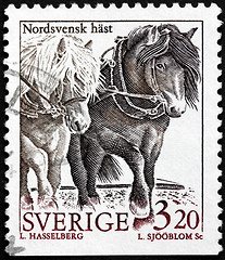 Image showing Swedish Horses Stamp