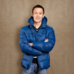 Image showing Asian Man in Down Padded Coat