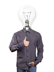 Image showing Hipster Lamp Head Man Shows Well Done