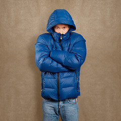 Image showing Asian Man in Down Padded Coat