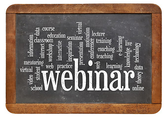 Image showing webinar  word cloud on blackboard