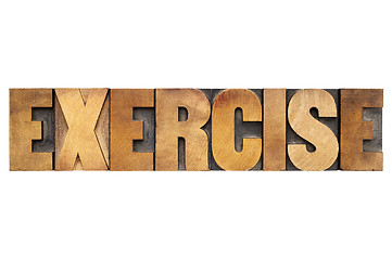 Image showing exercise word in wood type
