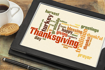 Image showing Thanksgiving celebration cloud word