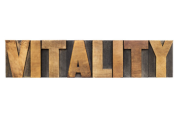 Image showing vitality word in wood type