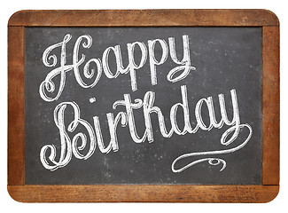 Image showing Happy Birthday on blackboard
