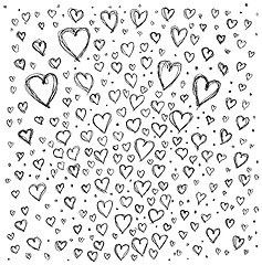 Image showing Vector Sketch background with hearts