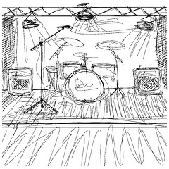 Image showing Vector Sketch background with music