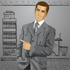 Image showing Business Man With Pointing Finger
