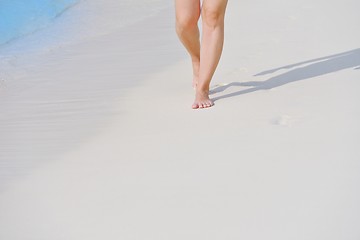 Image showing beautiful gril on beach have fun