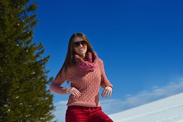 Image showing happy woman at winter