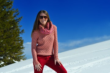 Image showing happy woman at winter