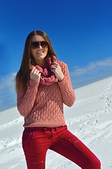 Image showing happy woman at winter