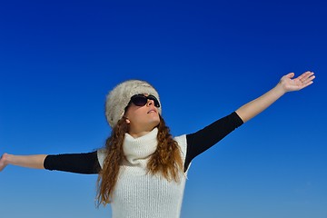 Image showing happy woman at winter