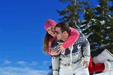 Image showing young couple on winter vacation