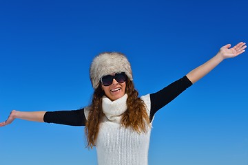 Image showing happy woman at winter