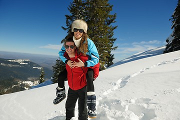 Image showing young couple on winter vacation