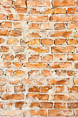 Image showing Old red brick wall backgrounds