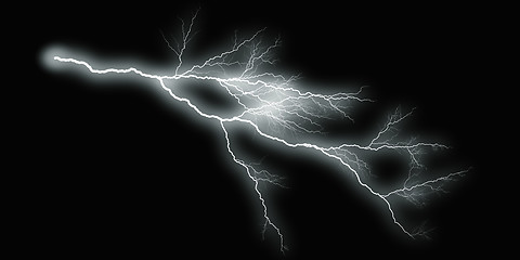 Image showing white thunder on black background