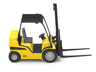 Image showing Modern yellow forklift