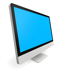 Image showing Desktop computer with blue screen