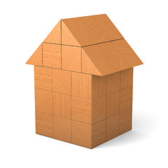 Image showing Toy house made of cubes