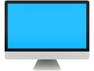 Image showing Desktop computer with blue screen