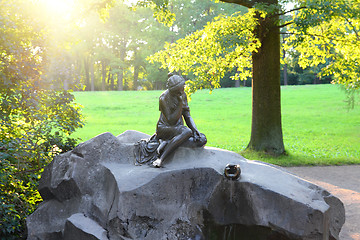 Image showing girl with jug statue in Pushkin park St. Petersburg