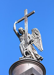 Image showing angel statue on top of Alexander Column - St. Petersburg