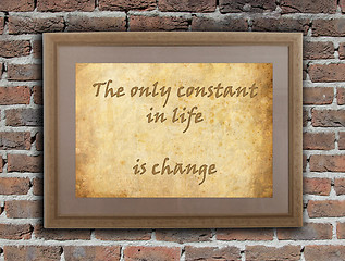 Image showing The only constant in life