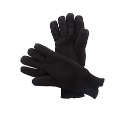 Image showing Very old black leather gloves