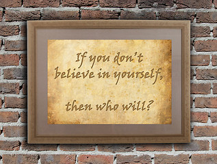 Image showing Believe in yourself