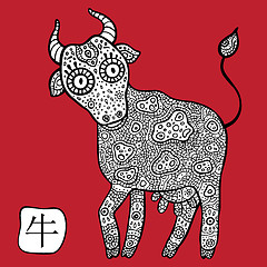 Image showing Chinese Zodiac. Animal astrological sign. Cow.