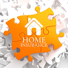 Image showing Insurance - Home Icon on Orange Puzzle.