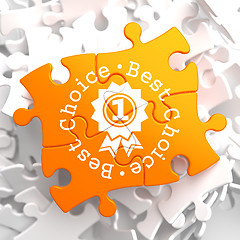 Image showing Best Choice Concept on Orange Puzzle.