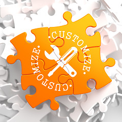 Image showing Customize Concept on Orange Puzzle.