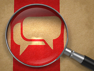 Image showing Magnifying Glass with Speech Bubble Icon.