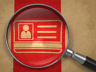 Image showing Magnifying Glass with ID Card Icon.