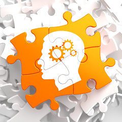 Image showing Psychological Concept on Orange Puzzle.