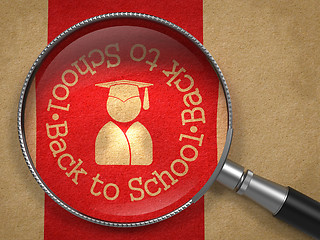 Image showing Magnifying Glass with Back to School Icon.